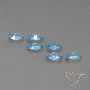 Gemas de Topacio Azul Suizo natural de 2.57 ct, Marquesa, VVS-VS