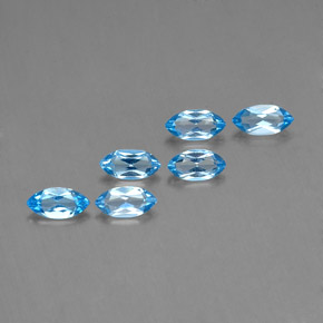 Gemas de topacio azul natural de 2,40 ct, marquesa, VVS-VS
