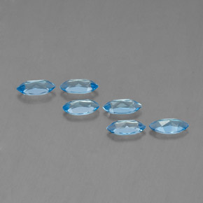Gemas de topacio azul natural de 2,40 ct, marquesa, VVS-VS