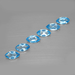 Gemas de topacio azul natural de 2,32 ct, marquesa, VVS-VS