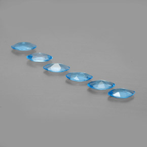 Gemas de topacio azul natural de 2,32 ct, marquesa, VVS-VS