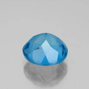 Topacio azul natural de 3,72 ct, corte redondo, VS