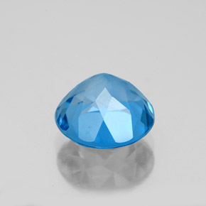 Topacio azul natural de 3,38 ct, corte redondo, VVS