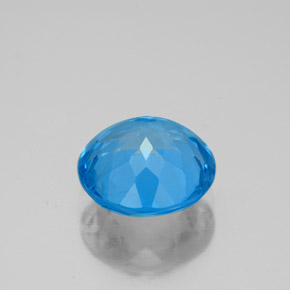 Topacio azul natural de 3,21 ct, corte redondo, SI