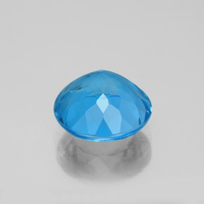 Topacio azul natural de 3,20 ct, corte redondo, VVS