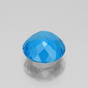 Topacio azul natural de 3,36 ct, corte redondo, VS