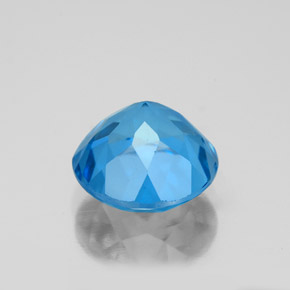 Topacio azul natural de 3,75 ct, corte redondo, VVS