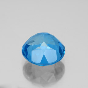 Topacio azul natural de 3,87 ct, corte redondo, VVS-VS