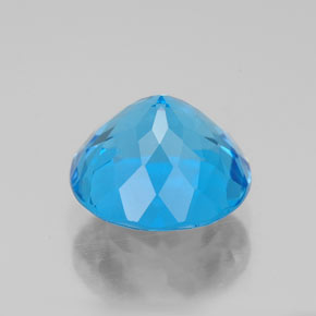 Topacio azul natural de 3,74 ct, corte redondo, VVS-VS