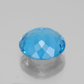 Topacio azul natural de 3,09 ct, corte redondo, VS