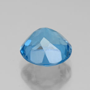Topacio azul natural de 3,72 ct, corte redondo, VVS