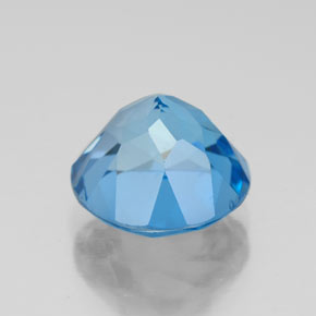 Topacio azul natural de 3,63 ct, corte redondo, VVS