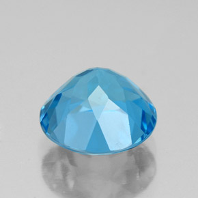 Topacio azul natural de 3,27 ct, corte redondo, VVS
