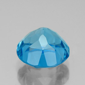 Topacio azul natural de 3,95 ct, corte redondo, VS