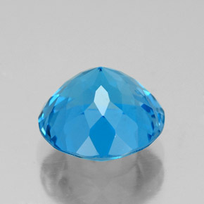 Topacio azul natural de 3,77 ct, corte redondo, VS-SI