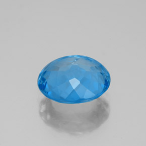 Topacio azul natural de 2,96 ct, corte redondo, VVS-VS