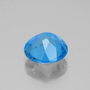 Topacio azul natural de 2,93 ct, corte redondo, VVS