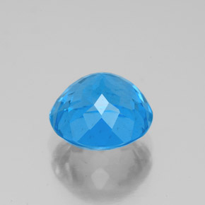 Topacio azul natural de 3,80 ct, corte redondo, VS-SI