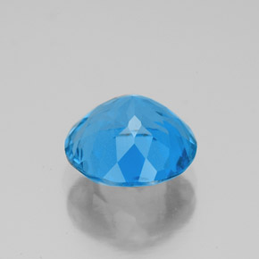 Topacio azul natural de 3,58 ct, corte redondo, VS-SI