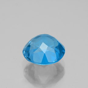 Topacio azul natural de 3,11 ct, corte redondo, VS