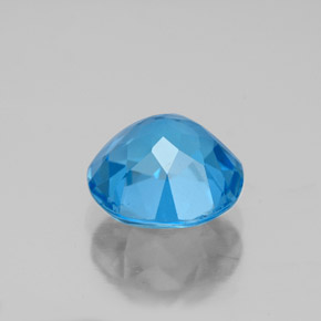 Topacio azul suizo natural de 3,30 ct, corte redondo, VS