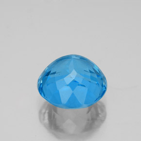 Topacio azul natural de 3,78 ct, corte redondo, VS-SI