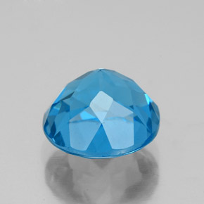 Topacio azul natural de 4,08 ct, corte redondo, VS