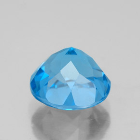 Topacio azul natural de 4,00 ct, corte redondo, VS