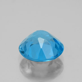 Topacio azul natural de 2,90 ct, corte redondo, VVS