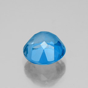 Topacio azul natural de 3,48 ct, corte redondo, VS