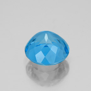 Topacio azul natural de 3,80 ct, corte redondo, VVS
