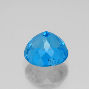 Topacio azul natural de 3,95 ct, corte redondo, SI