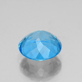 Topacio azul natural de 3,51 ct, corte redondo, VS