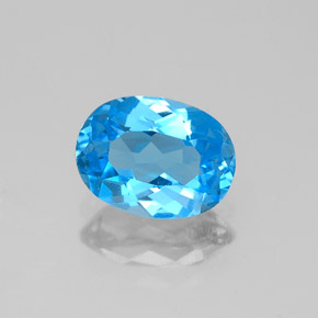 Topacio azul natural de 1,40 ct, corte óvalo, VVS-VS