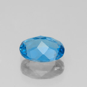 Topacio azul natural de 1,40 ct, corte óvalo, VVS-VS