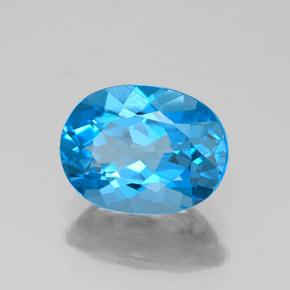 Topacio azul natural de 2,19 ct, corte óvalo, VVS-VS