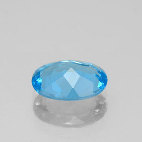 Topacio azul natural de 1,86 ct, corte óvalo, VVS-VS