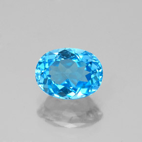 Topacio azul natural de 1,82 ct, corte óvalo, VS-SI
