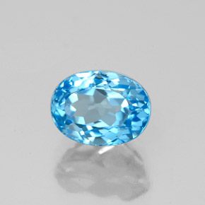 Topacio azul natural de 2,18 ct, corte óvalo, VVS