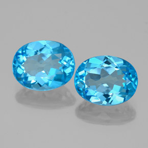 Gemas de topacio azul natural de 4,77 ct, corte óvalo, VS
