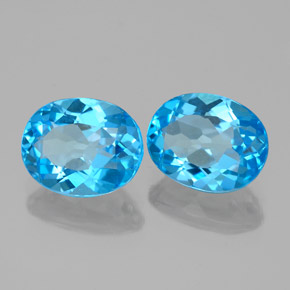 Gemas de topacio azul natural de 4,77 ct, corte óvalo, VS