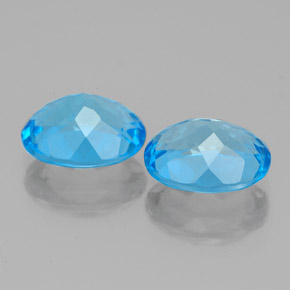 Gemas de topacio azul natural de 4,77 ct, corte óvalo, VS