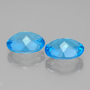 Gemas de topacio azul suizo natural de  ct, corte óvalo, VS-SI
