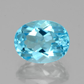 Topacio azul natural de 2,80 ct, corte óvalo, VVS-VS