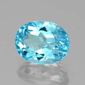 Topacio azul natural de 2,80 ct, corte óvalo, VVS-VS