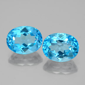 Gemas de topacio azul natural de 5,15 ct, corte óvalo, VVS-VS