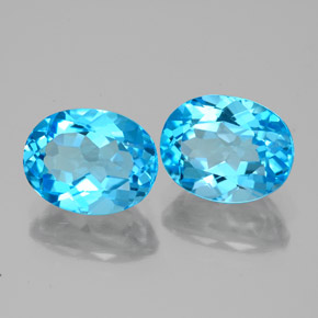 Gemas de topacio azul natural de 5,15 ct, corte óvalo, VVS-VS
