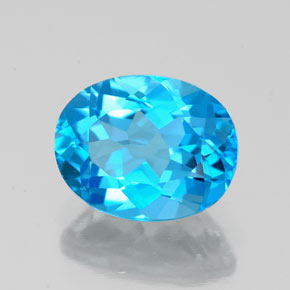 Topacio azul natural de 2,50 ct, corte óvalo, VVS-VS