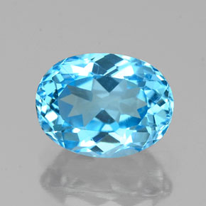 Topacio azul natural de 1,81 ct, corte óvalo, VS