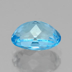Topacio azul natural de 1,81 ct, corte óvalo, VS